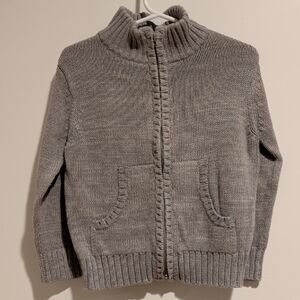 Old Navy Light Gray Knit Zip Cardigan